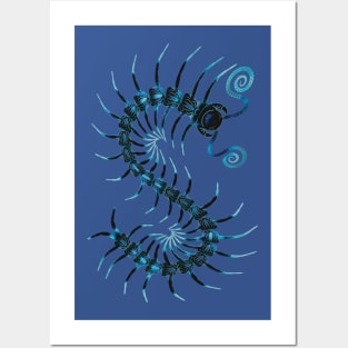 Dotted Blue Centipede Posters and Art